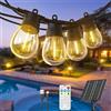 GlobaLink Catena Luminosa Esterno Solare, Lampadina Solare S14, 10 LED 11M, IP65 Solar Catena Luminosa Esterno con Controller, USB C/Solare, 4 Modalità di Luce LED per Giardino, Festa, Terrazza