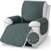 YushengTai Copripoltrona Relax Reclinabile, 100% Impermeabile, Anti-slip Copripoltrona 1 Posto, Copri Poltrona con Braccioli con 4 Tasche, 2 Cinghie Regolabili (Grigio Scuro)