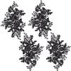 GORGECRAFT 4 pz. Toppe in Pizzo con Ricamo Floreale in Perline Nere Paillettes da Cucire Applique Stile Boho Decorazioni in Tessuto Passamanerie per Abiti da Sposa Tende Cuscini Jeans Artigianato