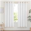 PONY DANCE Tende Camera da Letto Moderna Linen Curtains Corte Semitrasparenti per Cucina Filtro Luce Tende Lino con Anelli per Salotto 2 Pezzi L 140 x A 160 CM, Bianche