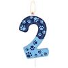 mciskin Candela per il 2° compleanno con zampa di cane blu, decorazioni per torta con zampa di cane, candela blu numero 2 per torta, candele topper per cupcake per ragazzo ragazza decorazioni per 2°