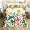 Homemissing Set di Biancheria da Letto Con Foglie Tropicali e di Palma - Copripiumino per Bambini e Adolescenti, Tema Natura Botanica - 3 Pezzi King Size