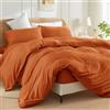 SSW HOMES Set copripiumino super king size (ruggine), 3 pezzi, in microfibra spazzolata, tinta unita, con chiusura a bottoni, include 1 copripiumino e 2 federe