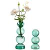 Hewory vaso per decorazione da tavolo: verde a bolle, moderno, stile estetico, set piccolo di vasi rotondi in vetro, per soggiorno, matrimonio