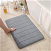 FAINCA Tappeto Doccia Assorbente 80 x 50 cm Antiscivolo per Tappeti Bagno Memory Foam Tappeto Bagno Assorbente Antiscivolo Tappetino Doccia Lavabile per Lavelli Lavelli Cucina Bagni Corridoi (Grigio)