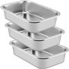FUNSUEI Set di 3 Teglie da Forno in Acciaio Inox, 32 x 22 x 7 cm, Teglia Rettangolare Antiaderente per Torte, Lasagne, Brownie e Arrosti