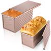 AXIM Pullman - Confezione da 2 teglie con coperchio, antiaderente, per panini, pane, pane fatto in casa, stampo per pane tostato, 0,5 kg, capacità 0,2 kg (oro)