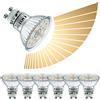 EACLL Lampadine LED GU10 4.8W Dimmerabile in Modo Continuo, Pacco da 6, Equivalente a Lampade Alogena 50W, 347lm 3000K Luce Bianco Caldo, Faretti AC 230V senza Sfarfallio, Angolo a Fascio 120° Spot