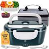 Genérico Scaldavivande elettrico portatile 80W 1,5 L, Lunch box, Porta Pranzo Termico - 12V/24V/220V - porta pranzo riscaldabile per auto, camion, ufficio o casa