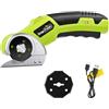 SnapFresh Taglierina per Cartone Forbici Elettriche a Batteria - Taglierina Rotativa Senza Fili con 2 Lame Autoaffilanti SKS7 e Luce LED, per Cartone, Carta, Moquette, Pelle, Feltro e PVC