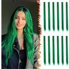 BARSDAR Extension Clip Capelli Colorati per Donne, 12 Pcs Colored Clip In Hair Extensions Colorate Rainbow Party Highlights Posticci Sintetici Estensioni Verde da 55cm