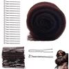 ZALAOR Imbottitura per capelli per Updos, spugna per chignon, con 70 forcine | Inserto imbottito per capelli con accessorio in rete per donne matrimonio e uso quotidiano acconciatura styling