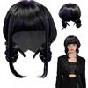 SilverChry Parrucca da Cacciatore SilverCherry, Parrucca Viola, per carnevale, Halloween e feste in maschera (Nero)