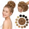 SEGO Pro 45G Chignon Finto per Capelli Veri Umani #6 Marrone Chiaro Elastici Chignon Finti Folto Ondulato Extension Capelli Naturale Coda di Cavallo Spessi Updo (45g)