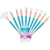 MengH-SHOP Set di Pennelli Trucco Professionale Spazzole per Bellezza a Forma di Sirena Multicolore Cosmetiche Pennello per Fondotinta, Crema in Polvere, Fard, Ombretto, Sopracciglio, 11 Pezzi