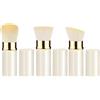 KAFZEL 3 Pezzi Mini Pennelli Trucco Make Up, Con Pennelli Telescopici, Multifunzione,Ideale Per Fondotinta Liquidi(Bianco)