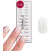 DOONAILS Soft Gel Press On Nails Set da 30 pezzi Marry Me Short Square Form Off Bianco Unghie da incollare Full Cover in qualità da salone finte unghie morbide in gel corti naturali e piacevoli da
