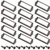 Yosawo 20 porta etichette in metallo per mobili e armadi (83 x 30 mm/bronzo | Porta etichette anticato, porta biglietti da visita, in metallo, rosso bronzo, per ufficio e armadietto