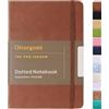 Ottergami The Pro Bullet Dot Journal - Taccuino punteggiato, formato A5, 144 pagine, carta spessa 150 g/m², diario di lusso in pelle vegana per donne e uomini, elementi essenziali per lavoro e