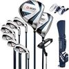 PGM G300 - Set mazze da golf uomo driver titanio #1, ibrido polarizzato, ferri resistenti, putter perdente, con borsa