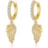 ONEFINITY Orecchini a forma di ali d'angelo S925 in argento Sterling con ali d'angelo, con ali d'angelo, Argento