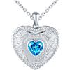 MICYUMI Collana da Donna con Medaglione Fotografico a Forma di Cuore, in Argento Sterling 925, con Ciondolo a Cuore e Zircone Cubico, 2.69 cm x 2.79 cm, Argento