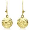 Carissima Orecchini pendenti sfera diamantata 10 mm da donna in oro giallo 9 ct