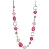 BULINLIN Collana lunga in argento con perline per donne, fatta a mano, collana a catena con perline di cristallo per gioielli alla moda regali, 38 inches, Resina Perla Cristallo
