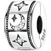 HUIPOJUE Ciondoli in Argento Sterling 925 per Bracciali e Collane Compatibili con Pandora, Fermagli a Clip, Catena di Sicurezza, Gioielli Natalizi da Regalare alle Donne