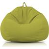 RANJIMA Pouf per bambini e adulti, 100 x 120 cm, sacco per adulti, grande da gioco, XL, con rivestimento non imbottitura, per interni ed esterni (matcha)