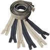 Aerzetix - Set di 6 Cerniere Lampo a Spirale n. 5 da 95 cm separabili con cursore | in Metallo, Nylon e Poliestere | Colore Beige Chiaro e Grigio Scuro