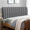 Songella Copri Testiera Letto Strisce Verticali Copertura Testiera Letto Vellutato Morbido Rivestimento per Camera da Letto Testiere Grigio Scuro 180cm