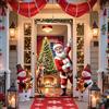 Tyanlenr Decorazioni Copriporta Babbo Natale 200 × 90 CM, Decorazione Copri Porta Natalizia con Chiusura a Gancio e Anello, Banner di Sfondo di Natale Copri Porta per Esterni ed Interni