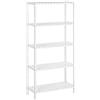 SONGMICS Scaffale da Bagno e da Cucina in BambÙ, con 5 Ripiani Regolabili in 9 Altezze, Scaffalatura Portaoggetti per Soggiorno, Corridoio, 60 x 26 x 130 cm, Bianco BCB35WT