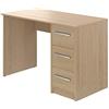 Amazon Basics Scrivania moderna per ufficio a casa, per computer, con 3 cassetti, facile montaggio, 56 x 110 x 73,5 cm, colore faggio