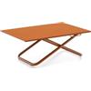 Connubia, tavolino regolabile Easy. Basamento ZAFFERANO OPACO Piano metallo ZAFFERANO OPACO. L 120 P 80 H 74,5 (48) cm