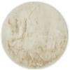 -LUXOR- living Coste - Tappeto a pelo lungo in finta pelliccia di pecora, 120 cm, rotondo, beige