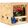 ITA Mini terrario 40x40x40 cm con ventilazione laterale e igrometro integrato - Terrario in legno OSB-3 - Per rettili, serpenti, anfibi - Prodotto UE, certificato FSC