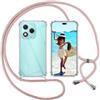 ISOI Cover con Cordino per Honor 400 Lite, Custodia Trasparente con Collana Tracolla Laccio Collo Ultra Sottile Morbido TPU Silicone Antiurto AntiGraffio Case, Rosa