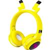 SVYHUOK Cuffie Wireless Bluetooth Bambini per Ragazzi Bambine, Giallo Cuffie con Microfono, Cuffie Over Ear Pieghevole con Luci a LED per cellulare/tablet/PC/laptop/IPad Compleanno Xmas Regali