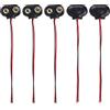 IOHJSA 5 Pezzi Connettore a Scatto per Batterie 9v, Supporto Connettore Clip per Batteria 9V, Alloggiamenti in Plastica Rigida Nera, 15 cm Collegamento Cavi, Nero e Rosso