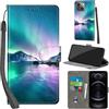 PHINIENLAND Cover per iPhone 13 / iPhone 14 Case PU Pelle Custodia [Kickstand] [Chiusura magnetica] [Slot per Schede], Portafoglio Flip Custodia per iPhone 13/14,Aurora