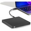 YAODHAOD Unità CD DVD esterna, USB 2.0 portatile, lettore CD RW, lettore DVD per computer portatile, PC desktop Mac, Windows 11/10/8/7, Mac, Linux OS