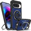 Tuvror Cover per Google Pixel 9 / Pixel 9 Pro con Supporto. [Anello rotante a 360° e Supporto]. Cover protettiva antiurto per Pixel 9/9Pro, Blu