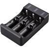 Panlouting Caricabatterie USB per Batterie Litio 18650/10400/14500/16650/14650/18350/18500 | Caricabatterie Tre Slot per Batterie 3,7V / 4,2V