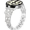 WoPail Cinturino per Samsung Galaxy Watch 7/6/5 40,44mm/Galaxy Watch FE/Galaxy Watch 6 Classic 43,47mm, Donna Acciaio Inossidabile Diamante Bracciale di Ricambio per Galaxy Watch 5 Pro Argento
