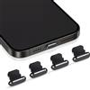 Weewooday 4 Pezzi Tappo Antipolvere per iPhone 14 13 12 11 Pro Max Mini SE XS XR X 8 7 6 Plus, iPad 9 8 7 6 Air Mini, Copertura Porta di Ricarica Protezione Polvere(Nero)