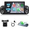 Motorsi 4GB+64GB Carplay Autoradio per Fiat Panda 2013-2020, Android Auto Bluetooth Car Stereo 7 " Schermo con GPS Navi WiFi RDS/FM Radio SWC EQ USB Mirror Link Canbus DSP + Telecamera Posteriore