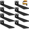 YFCVIP 8 Pezzi Staffe Mensole, 30cm Pollici Staffe per Mensole Industriali Resistenti, Staffe per Mensole Bianche a L In Metallo per Supportoper Mensole Fai da Te (Nero, Spessore 5 mm) 12in