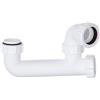 PlumbEZ Sifone da bagno da 40 mm (1,1/2 pollici) Sifone per vasca da bagno/doccia con uscita universale, sifone bianco poco profondo, guarnizione da 50 mm, soluzione con occhiello di pulizia